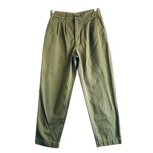 AYR Metropolitan Pleated Trousers Women’s Relaxed Taper Crop Green | Size 0